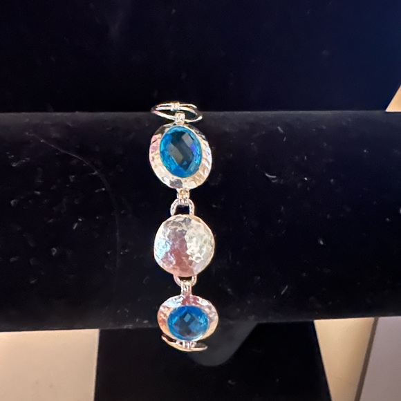 Opulenza Blue and Silver Women's Bracelet - Picture 4 of 6